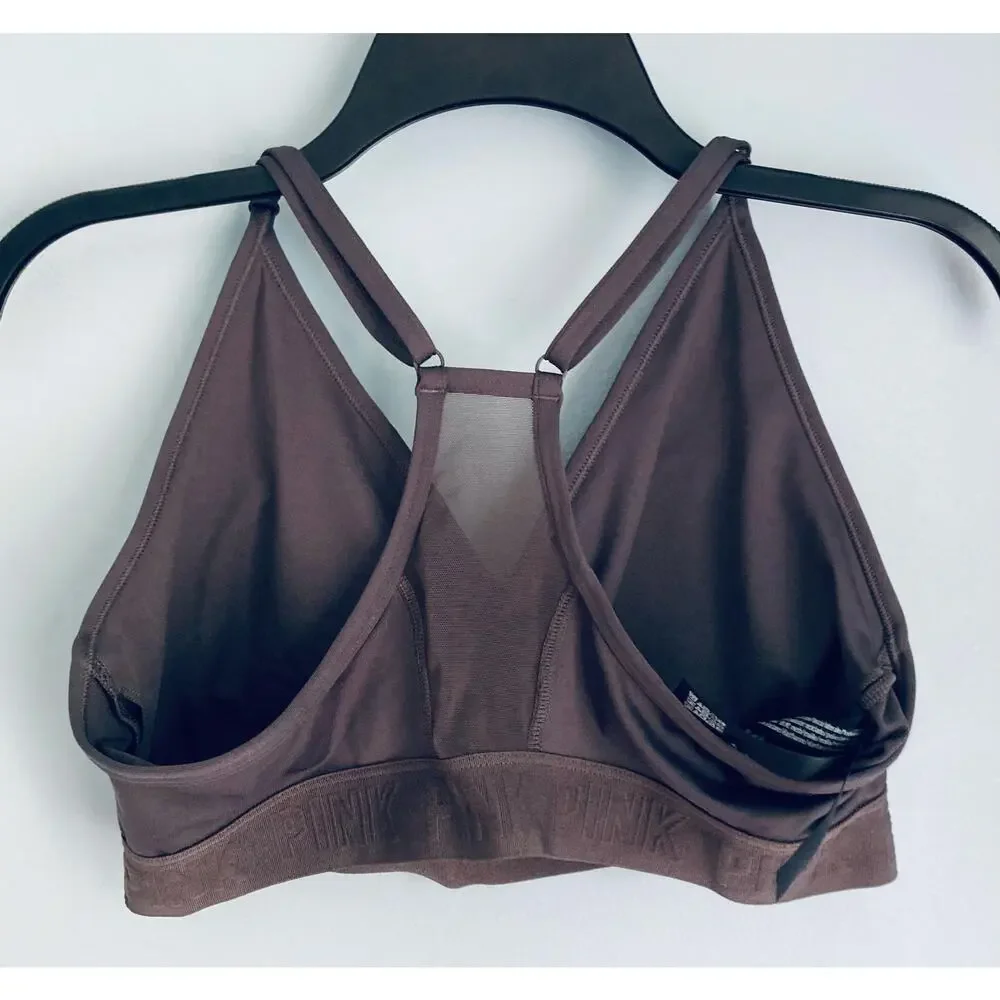 PINK Active Ultimate Lightly Lined Sports Bra Gray Medium-DD NWOT